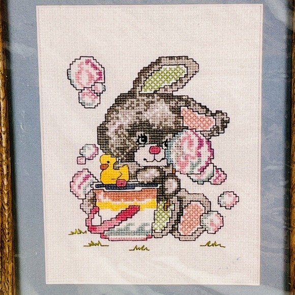 Titan Needlecraft Peek A Pals Bunny Picture #1452 Counted Cross Stitch Kit - Picture 2 of 3